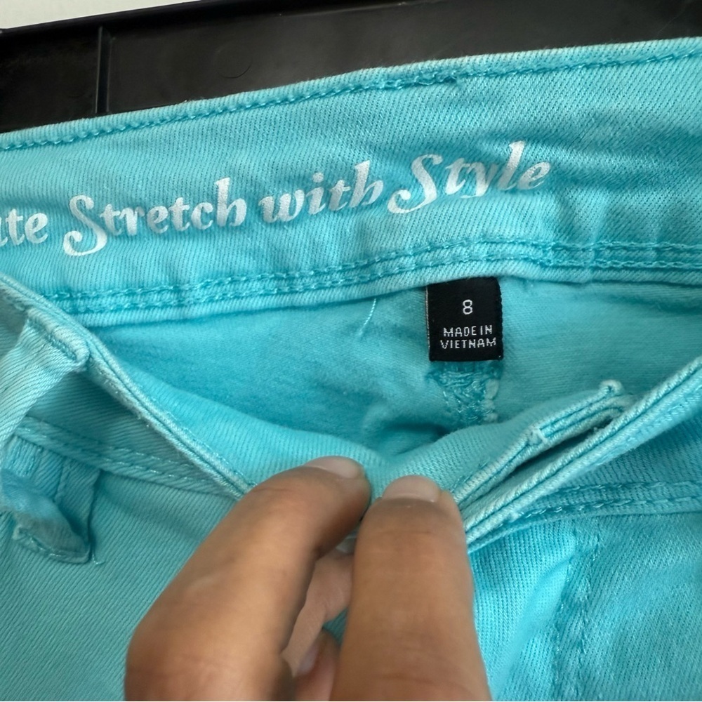 🧨 5/$25 Signature Studio Women’s Teal Blue Skinny Stretch Jeans - Picture 5 of 6